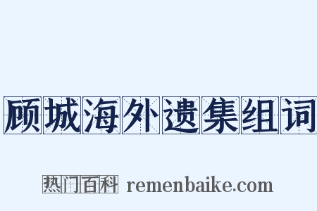 顾城海外遗集组词是什么意思的图片